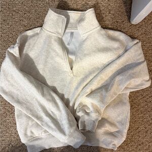 Fabletics Quarter-Zip Pullover Sweatshirt - Light Heather